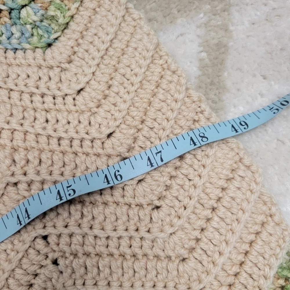 HANDKNIT Chevron stripe Crochet Lap Blanket 48 x 62